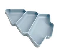 Abbto Plaque d'aspiration divisée - Assiette d'alimentation en silicone en forme d'arbre de Noël | Vaisselle en silicone pour bébés, tout-petits, avec 3 séparateurs pour faciliter l'auto-alimentation