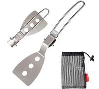 Abbto Retourneur Pliable | Mini spatule pour la Cuisson | Spatule en métal Vaisselle de Pique-Nique spatule de Voyage ustensiles de Cuisine antiadhésifs résistants à la Chaleur pour crêpes Burgers