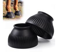 Abbylike 1 paire de cloches de cheval en caoutchouc balistique pour l'entretien de l'aiguillage, design anti-frottement, protection contre les traumatismes d'impact du sabot (noir, taille XL)
