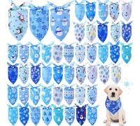 Abbylike Lot de 50 bandanas d'hiver pour chien en vrac - Motif flocon de neige - Foulard triangulaire pour l'hiver - Accessoires de costume pour animal domestique - Décoration (65,6 x 45,7 x 45,7 cm)