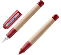 Abc 010 - Lot De Stylos D'apprentissage 010 - En Bois D'érable - Poignée Antidérapante - Rouge - Plume En Acier Pour Débutants - Avec Cartouche D'encre T 10 Bleue Et Mine M 44 1,4 Mm B