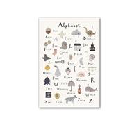 ABC Alphabet chiffres pépinière affiche océan vie enfant mur Art impression nordique toile peinture bois photo enfants bébé chambre décor (Color : Z109A, Size : 60x90cm no frame)