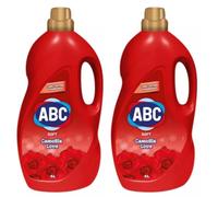 ABC Camellia Love Lot de 2 bouteilles de lessive liquide 4 l Parfum longue durée pour textiles blancs et colorés