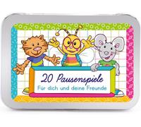 Abc Champions Lot De 20 Jeux De Pause Dans Une Boîte En Métal Petit Cadeau Pour La Rentrée Scolaire