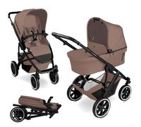 ABC Design Poussette 2 en 1 Salsa 5 Air avec Grandes Roues Pneumatiques | Nacelle Bébé + Siège Sport de la Naissance à 22 kg | Poussette Compacte et Pliable - Beige Foncé