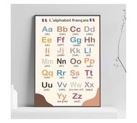 ABC Francais Metal Sign For French Immersion Classroom Wall-Art Alphabet Reference Poster Student Desk Decor Tin Sign 8 X 12 inch