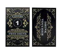 ABC Gift Shop Jeton de boisson noir, jetons de boisson gratuits, billets de boisson, bons de boisson de mariage, une boisson gratuite, bon de boisson de restaurant, bonbonnière de fête