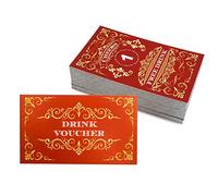 ABC Gift Shop Token Wine Red Drink Token, jetons de boisson, billets de boisson, bons de boisson de mariage, une boisson gratuite, bon de boisson de restaurant, bonbonnière de fête