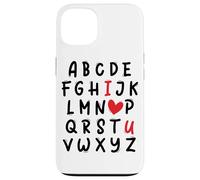 ABC I Love U Heart Valentine's Day I Heart You Alphabet Coque pour iPhone 13