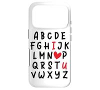 ABC I Love U Heart Valentine's Day I Heart You Alphabet Coque pour iPhone 17 Pro