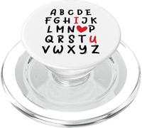 ABC I Love U Heart Valentine's Day I Heart You Alphabet PopSockets PopGrip pour MagSafe