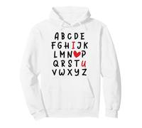 ABC I Love U Heart Valentine's Day I Heart You Alphabet Sweat à Capuche
