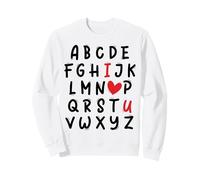 ABC I Love U Heart Valentine's Day I Heart You Alphabet Sweatshirt