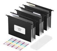 ABC life Lot de 3 dossiers suspendus extensibles en plastique renforcé, 8 cm, grande capacité, format lettre pour classeur, déclaration fiscale, factures