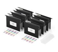 ABC life Lot de 3 dossiers suspendus extensibles en plastique renforcé, 8 cm, grande capacité, format lettre pour classeur, déclaration fiscale, factures