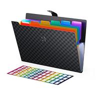 ABC life Trieur 7 Compartiments A4,Amélioré Plastique extensible accordéon dossiers de fichiers Document Organiseur Classeur et trieur à documents 7 poches avec fermeture Snap pour l'école et bureau