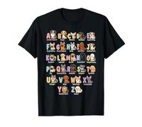 ABC Race de Chien Alphabet Mignon A-Z Types de Chiens Cadeau Scolaire T-Shirt