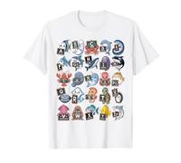 ABC Under The Sea T-Shirt Motif Animaux de l'océan Alphabet T-Shirt