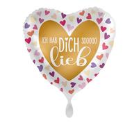 ABC18 Ballon gonflable en forme de cœur « Ich hab dich sooo liebe » Ø 43 cm