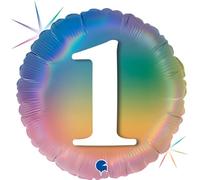 ABC18 Ballon gonflable Happy 1 Colourful Rainbow - 45 cm