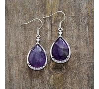ABCBCA Boucle Doreille 1 Paire Femmes amethystes Boucles d'oreilles de Larmes Femmes Femmes Pierre Naturelle Boucle d'oreille Bijoux élégants Bijoux