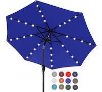 ABCCANOPY Durable Parasol de patio à DEL solaire avec 24 lumières DEL de 2,3 m (bleu roi)