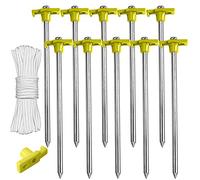 ABCCANOPY Lot de 10 piquets de Tente de Camping de 20,3 cm (Jaune)