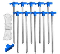 ABCCANOPY Lot de 10 piquets de Tente de Camping de 28 cm (Bleu)