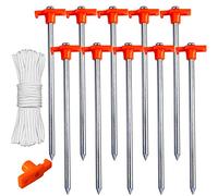 ABCCANOPY Lot de 10 piquets de Tente de Camping de 38,1 cm (Orange)