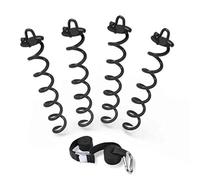 ABCCANOPY Lot de 4 piquets d'ancrage au sol en spirale avec attache pour chien, piquets d'ancrage pour balançoire, cage de basket-ball, tonnelle, tente, attaches bonus pour attacher le chien