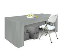 ABCCANOPY Nappe rectangulaire de 183 cm pour Tables rectangulaires en Polyester Lavable, idéale pour Les buffets, Les fêtes, Les dîners de Vacances, Les Mariages et Plus Encore (Gris)