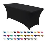 ABCCANOPY Nappes en élasthanne pour Table rectangulaire de 1,8 m - en Polyester - pour Table de Massage - Noir