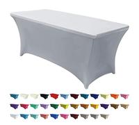 ABCCANOPY Nappes en élasthanne pour Table rectangulaire de 1,8 m - Housse de Table Extensible en Polyester - Housse de Table de Massage - Gris