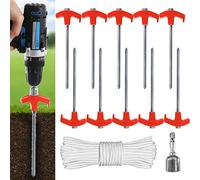 ABCCANOPY Piquets d'abri de jardin percables, adaptateur bonus, attaches, orange