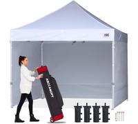 ABCCANOPY Pop-Up Pavilion Festival Sunshade avec 4 Panneaux latéraux Série Commerciale 3x3M, Blanc