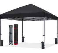 ABCCANOPY Tonnelle étanche Pop-up 2,5 x 2,5 m - pour Festival, Protection Solaire, série Central Lock - Noir