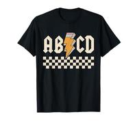 ABCD Alphabets Back in Class Crayon Lightning Teacher Rock T-Shirt