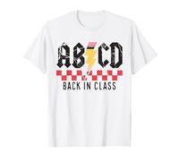 ABCD rétro de Retour en Classe Lightning Bolt Music Rock School T-Shirt
