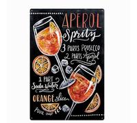 ABCDEFG - Affiches de cocktails classiques en métal, plaques vintage Mojito Martini, bar, pub, club, plaques décoratives murales, décoration d'intérieur, 20 x 30 cm
