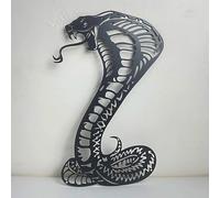 ABCDEFG Décoration murale en métal - Serpent Cobra Serpent - Décoration murale en métal noir - Décoration moderne de salon, bar à café et accent de cuisine - Œuvre d'art murale élégante pour la maison