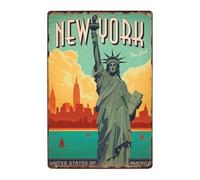 ABCDEFG - Panneaux en métal - New York USA Flag Club Toilet - Se connecter | Panneaux de bar pour la maison - Panneau Man Cave | Panneaux en métal vintage UK | Panneaux muraux en métal | Panneaux en métal rétro et amusants