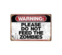 ABCDEFG - Plaque Metal Vintage - Danger Zombies Zone - plaque metal vintage, plaque murale decorative, plaque decorative metal, plaque emaillee vintage