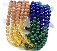 ABCGEMS Minas-Gerais Perles d'apatite bleu marine du Brésil (teinte bleu foncé - taillées à partir du centre de la pierre, pas de couche druzy) DIY fabrication de bijoux rondes lisses 8 mm