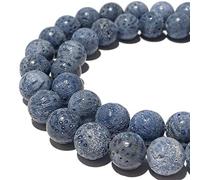 ABCGEMS Perles de sodalite Namibienne Midnight d'Afrique - Montagnes Erongo (exclusivement coupées pour une couleur bleu profond et un minimum de veine) A+++ rondes lisses et rondes de 8 mm