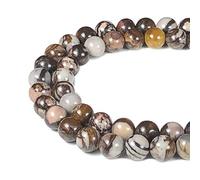 ABCGEMS Perles œil de tigre galaxie d'Afrique (mélange de teintes bleues et violettes qui imitent la beauté de la galaxie) rondes lisses de 8 mm