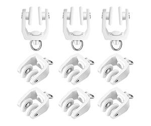 ABchat Ceiling Curtain Track Flexible Bendable Curtain Track Rollers Plastic Drapery Rail Sliding Glider for Windows Shower Curtain Tracks, 50Pcs Curtain Poles & Tracks