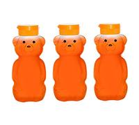 ABchat Honey Bear Straw Cup Long Straws, 3 Pack Squeezable Therapy and Special Needs Assistive Drink Container, Spill Proof and Leak Resistant Lid Sippy Cups