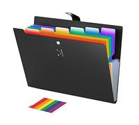 ABClife Trieur 7 Compartiments A4, Plastique extensible accordéon dossiers de fichiers Document Organiseur A4 Classeur et trieur à documents 7 poches avec fermeture Snap pour l'école et bureau