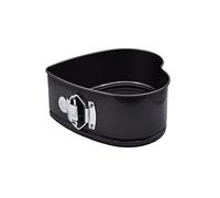 Abcsea 1 Pièce Moulle à Gateau Coeur, Moule Gateau Amovible, Moule à Pudding, Moule à Gateaux en Acier au Carbone, Acier au Carbone Robuste de 1 mm, Moulle à Charnière 17cm