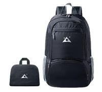 Abcsea 1 Pièce Sac à Dos Léger Pliable 26L, Petit Sac à Dos, Sac à Dos étanche, Sac à Dos de Voyage, Sac à Dos de Randonnée, Noir